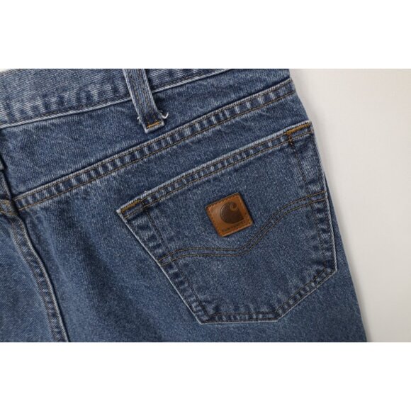 Vintage Y2K Carhartt Mens 36x32 Distressed Traditional Fit Denim Jeans Blue - Picture 13 of 13